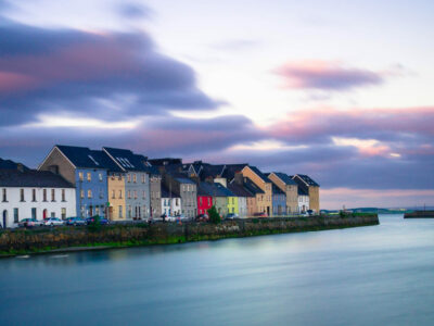 Summer,Sunset,Over,Galway,,Ireland,With,Colorful,Houses.