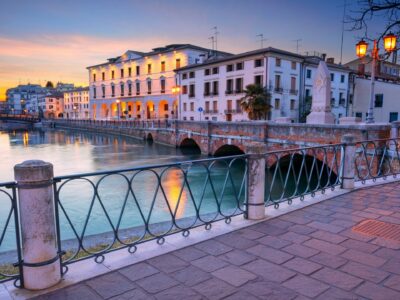 Treviso,,Italy.,Cityscape,Image,Of,Treviso,,Italy,With,At,Sunset.